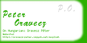 peter oravecz business card