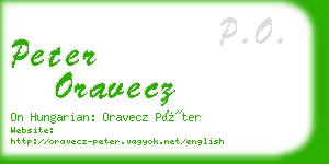 peter oravecz business card